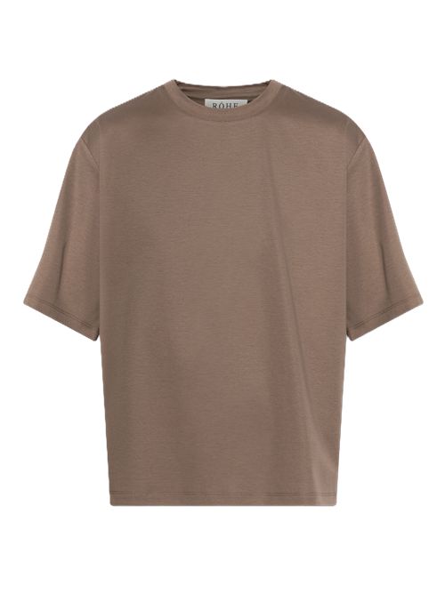 oversized cotton silk t-shirt RÓHE taupe Róhe | 419-20-201243 TAUPE